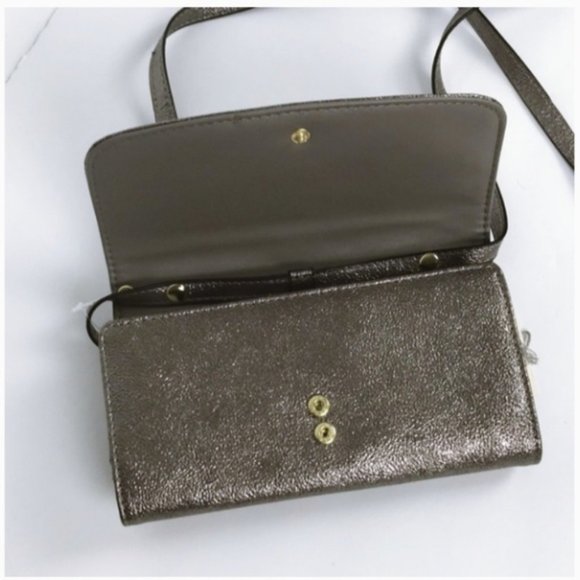 A New Day Women's Gunmetal Metallic Faux Leather Wallet on a String - Picture 3 of 5